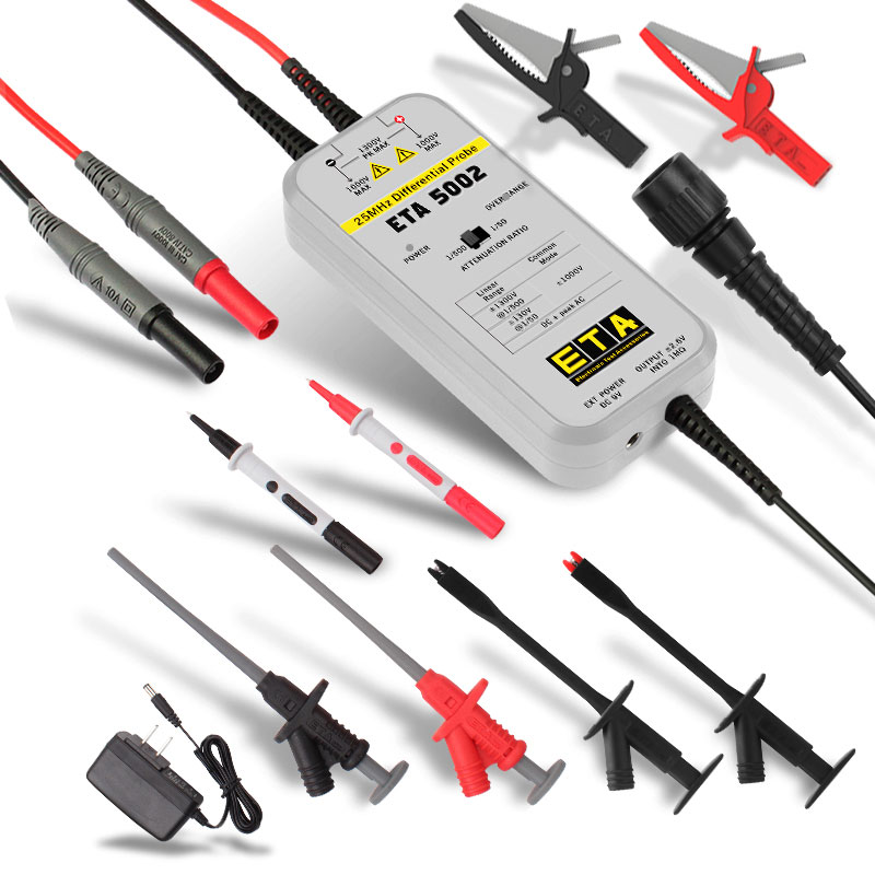 High Voltage Differential Probe 100Mhz 1300V - Miyee ETA5002/ETA5010/ETA5026 hoogspanningsdifferentiële sonde | 25MHz/100MHz