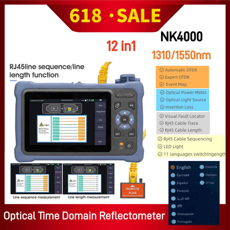 Optical Time Domain Reflectometer Otdr 1310 1550Nm - MINI OTDR 1310/1550nm 26/24dB 12in1 Touchscreen