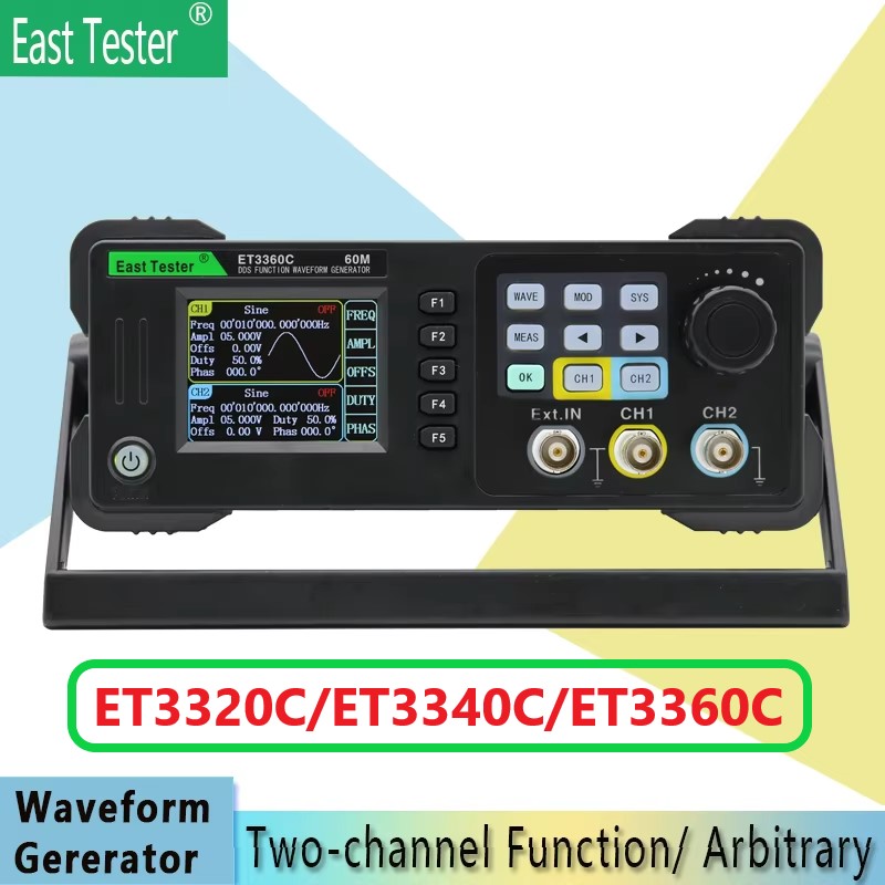 Dual Channel Arbitrary Waveform Function Generator 60Mhz - Oost Tester ET3320/40/60C Mini Dual Channel
