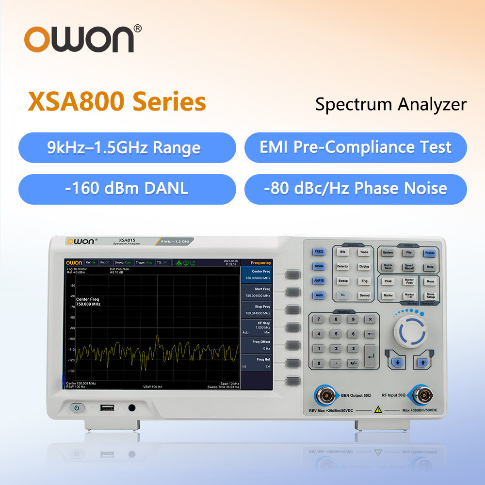 Spectrum Analyzer Tracking Generator 1.5Ghz - OWON Spectrumanalysator met trackinggenerator XSA815TG 9kHz-1,5GHz