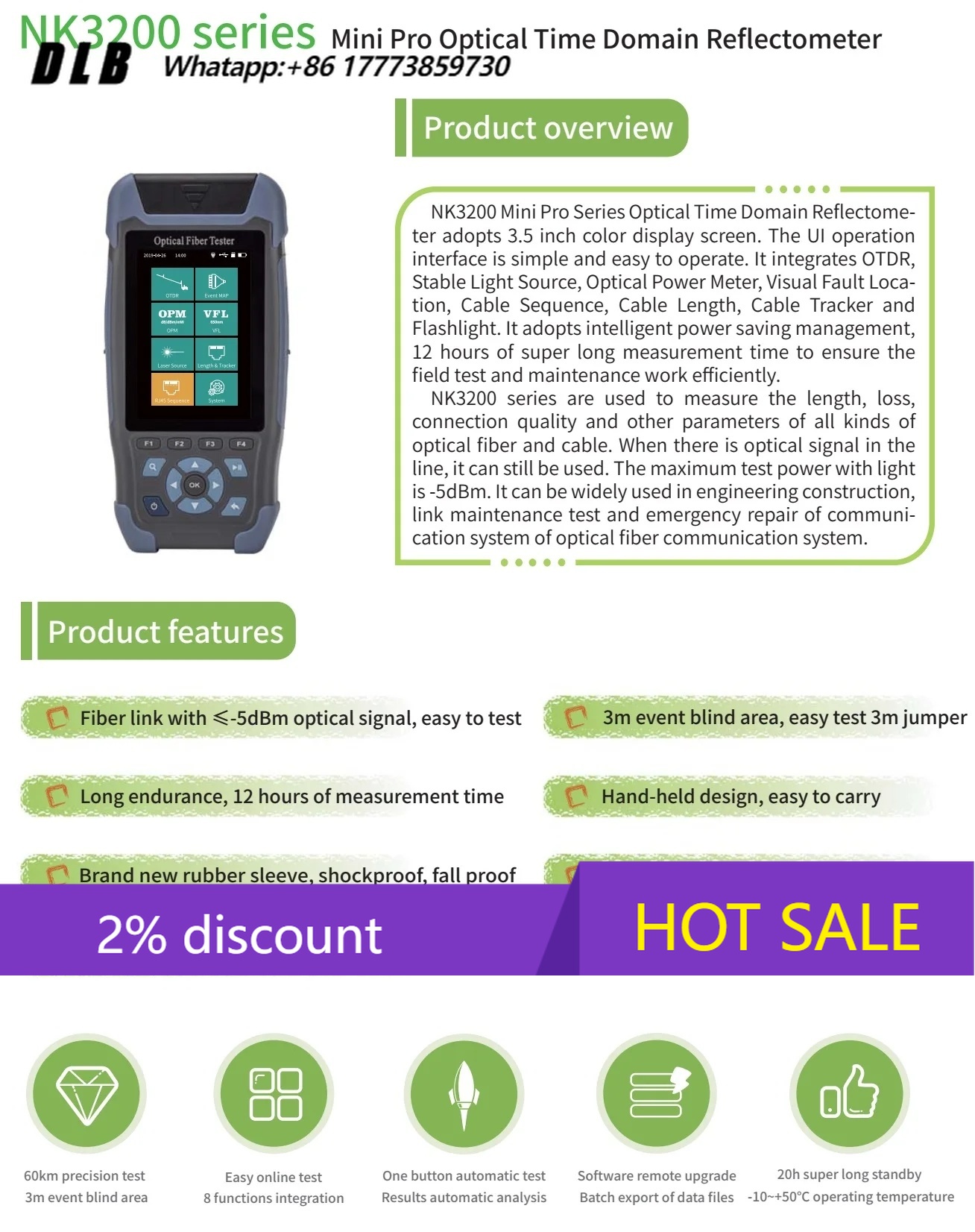 Optical Time Domain Reflectometer Otdr 1310 1550Nm - NK3200D OTDR Optische Tijddomein Reflectometer met