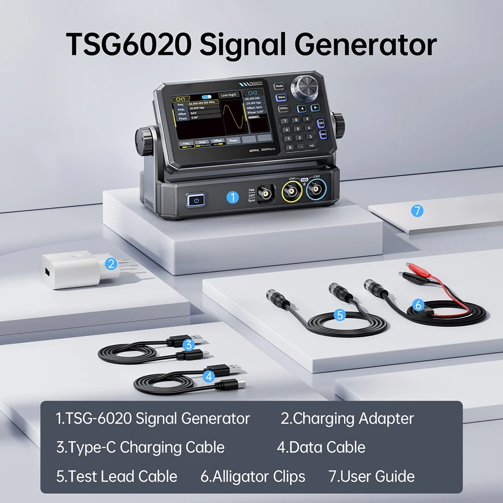 TSG6020 60MHz Dual Channel Fun - Dual Channel Arbitrary Waveform Function Generator 60Mhz recensie en prijs