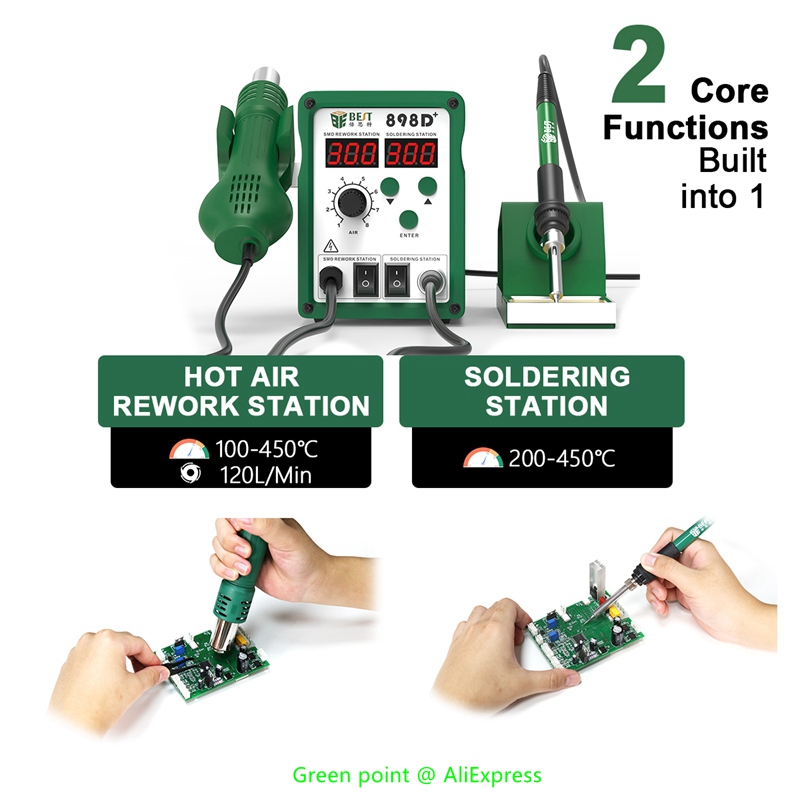 BST-898D + Led Display 2 In 1  - Smd Rework Station Hot Air Soldering 2 In 1 recensie en prijs