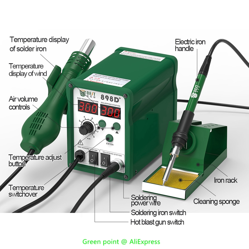 BST-898D + Led Display 2 In 1  - Smd Rework Station Hot Air Soldering 2 In 1 recensie en prijs