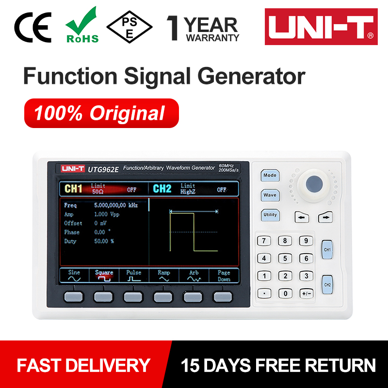 UNI-T UTG932E UTG962E Functie  - Dual Channel Arbitrary Waveform Function Generator 60Mhz recensie en prijs