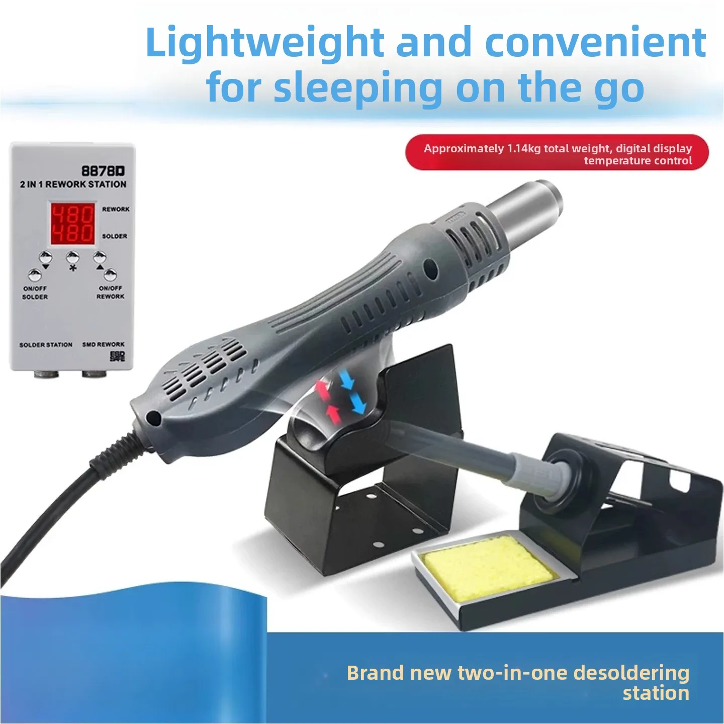8878D 2-in-1 Rework Station –  - Smd Rework Station Hot Air Soldering 2 In 1 recensie en prijs