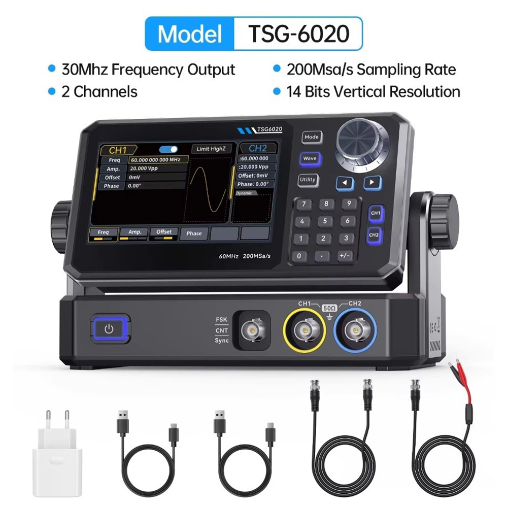 TSG6020 60MHz Dual Channel Fun - Dual Channel Arbitrary Waveform Function Generator 60Mhz recensie en prijs